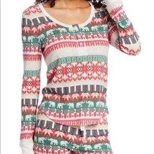 Ivory Ella Celeste Fairisle Henley Sleep Tee
